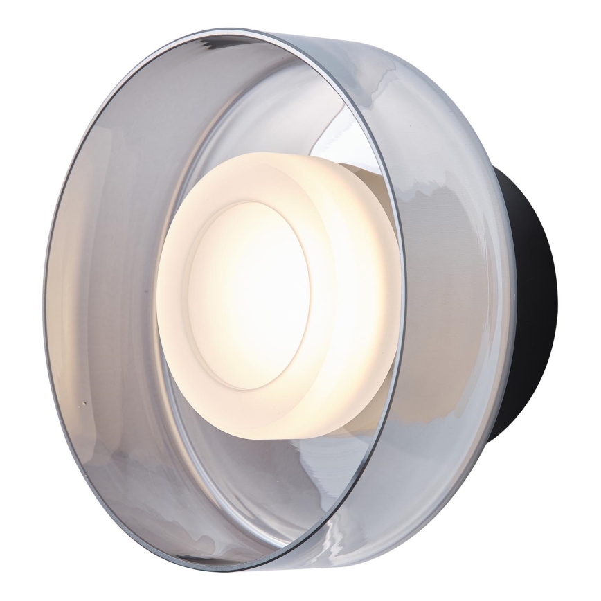 LED-seinävalaisin LED/8W/230V 3000K musta/savuinen