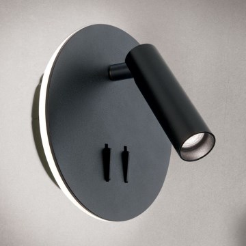 LED-seinävalaisin LENNY LED/6W/230V + LED/3W musta