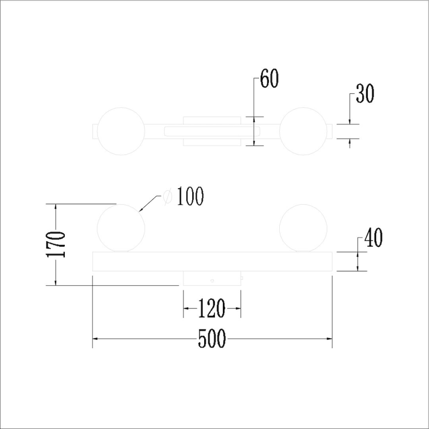 LED-seinävalaisin MAGNET LED/13W/230V + 2xG9/60W 3000/4000K valkoinen