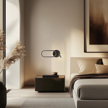 LED Seinävalaisin MONET LED/13W/230V + LED/2W 3000/4000/6000K musta