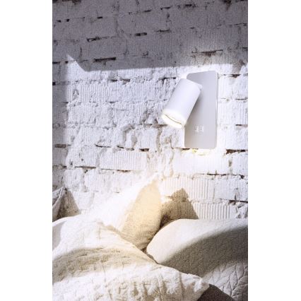 LED-seinävalaisin PARIISI 1xGU10/10W/230V + LED/6W/230V valkoinen