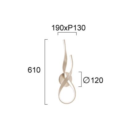 LED-seinävalaisin RIBBON LED/21W/230V beige