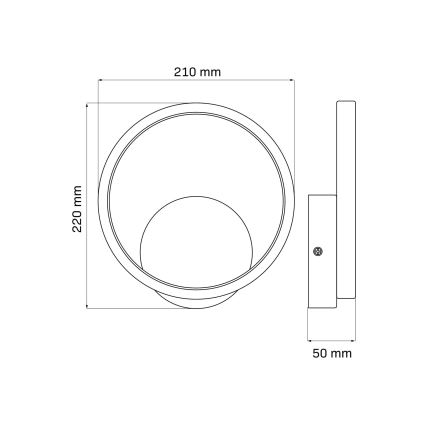 LED-seinävalaisin ROMAN LED/11,5W/230V 4000K musta