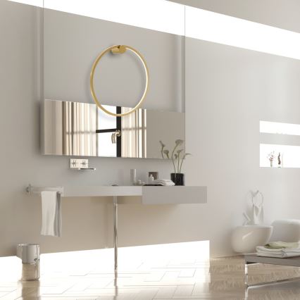 LED-seinävalaisin SATURNO LED/25W/230V halkaisija 50 cm IP44 kulta