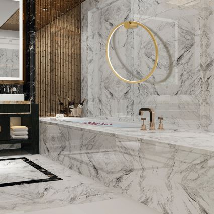 LED-seinävalaisin SATURNO LED/25W/230V halkaisija 50 cm IP44 kulta