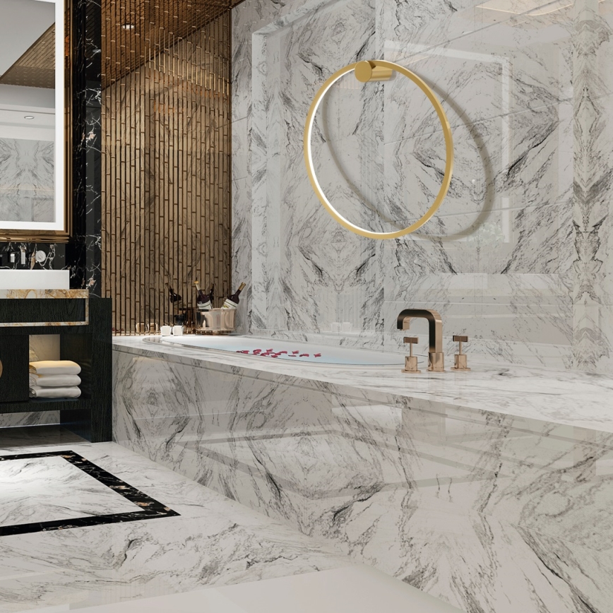 LED-seinävalaisin SATURNO LED/25W/230V halkaisija 50 cm IP44 kulta