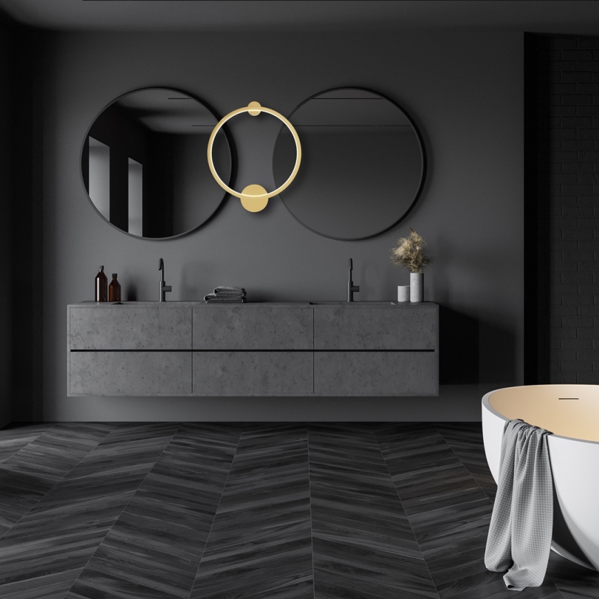 LED-seinävalaisin SATURNO LED/25W/230V halkaisija 50 cm IP44 kulta