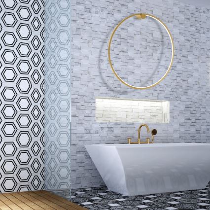 LED-seinävalaisin SATURNO LED/46W/230V Ø 80 cm IP44 kulta