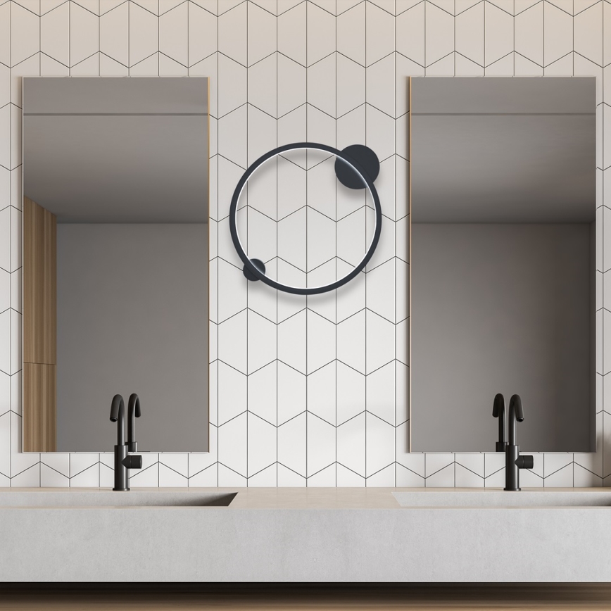 LED-seinävalaisin SATURNO LED/25W/230V Ø 50 cm IP44 antrasiitti