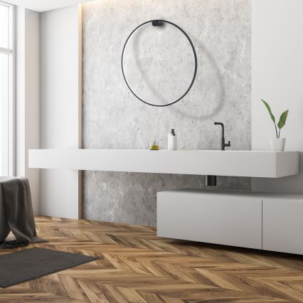 LED-seinävalaisin SATURNO LED/46W/230V halkaisija 80 cm IP44 musta