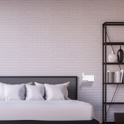 LED-seinävalaisin SHELF LED/4W+LED/5W+LED/2W/230V + USB-portti valkoinen