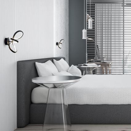 LED-seinävalaisin TESORO LED/15W/230V musta