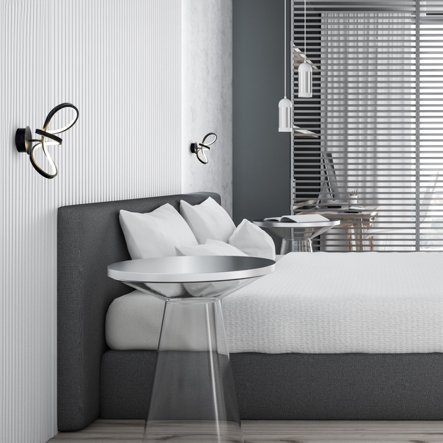 LED-seinävalaisin TESORO LED/15W/230V musta