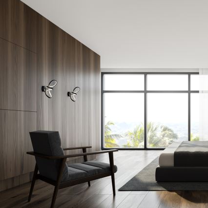 LED-seinävalaisin TESORO LED/15W/230V musta