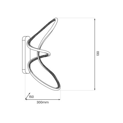 LED-seinävalaisin TESORO LED/15W/230V musta