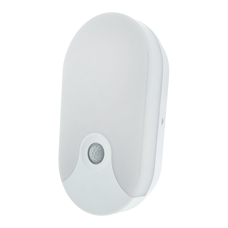 LED-seinävalaisin ulkokäyttöön liiketunnistimella, 18 W, 230 V, IP44, valkoinen