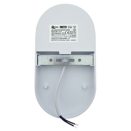 LED-seinävalaisin ulkokäyttöön liiketunnistimella, 18 W, 230 V, IP44, valkoinen