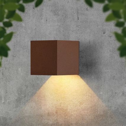 LED-aurinkokäyttöinen seinävalaisin anturilla LED/9W/3,7V 3000/4000/5000K IP65 2600 mAh ruskea