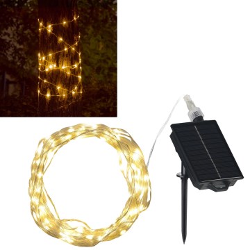 LED Solar koristeellinen ketju LED/3,7V 1800 mAh 10 m IP44 + kauko-ohjaus