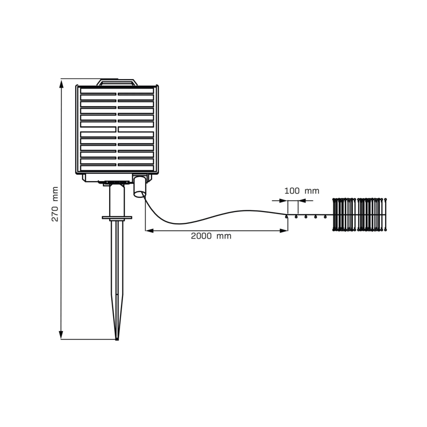 LED Solar koristeellinen ketju LED/3,7V 1800 mAh 10 m IP44 + kauko-ohjaus