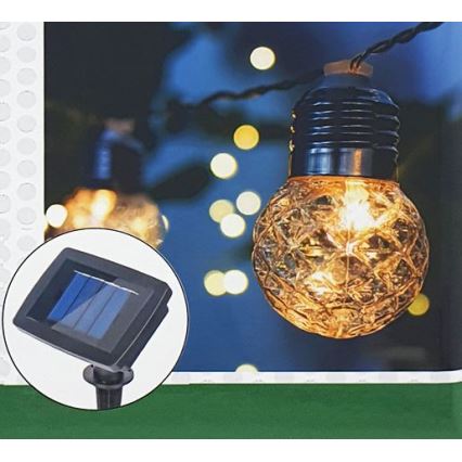 LED Solar ulko ketju 10xLED/1,2V 300 mAh 2,2 m IP44