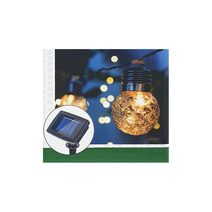 LED Solar ulko ketju 10xLED/1,2V 300 mAh 2,2 m IP44