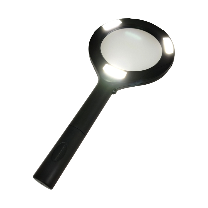 LED-suurennuslasi 3× suurennoksella – LED-valaistus, 3W, 2xAA, IP22