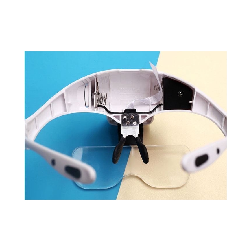 LED-suurennuslasi otsalle valaistuksella 2xLED/3xAAA