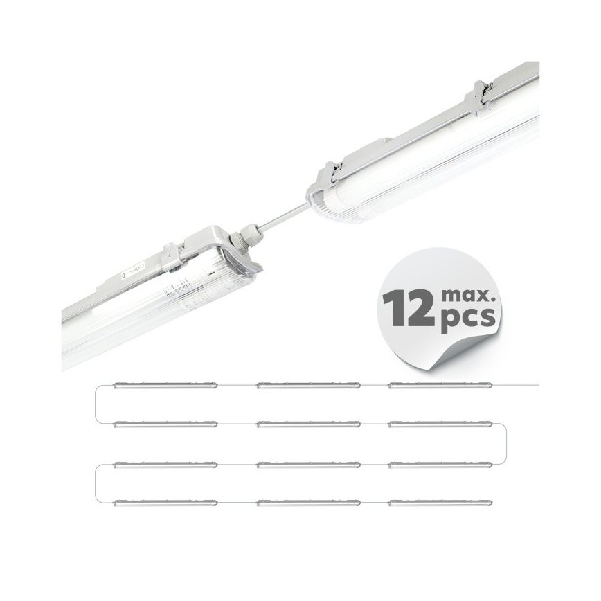 LED-tekniikalla varustettu tekninen loisteputkivalaisin T8 2xG13/18W/230V 4000K IP65 127 cm