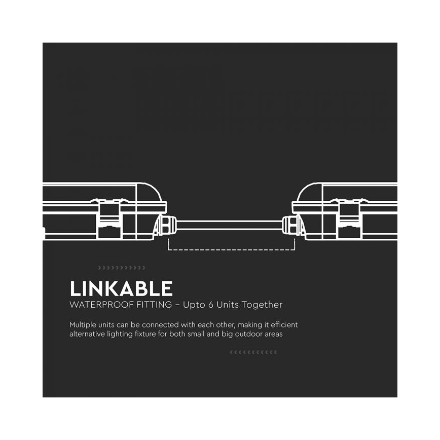 LED-tekniikalla varustettu tekninen loisteputkivalaisin hätämoduulilla LED/48W/230V 6500K IP65 2200 mAh 150 cm