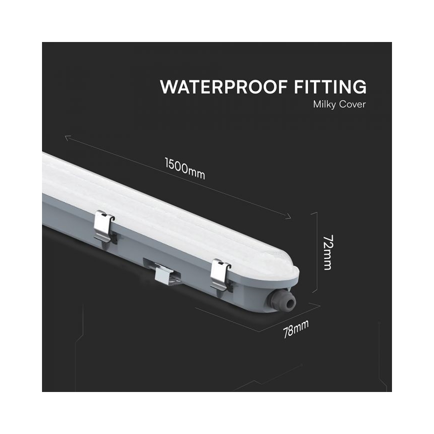 LED-tekniikalla varustettu tekninen loisteputkivalaisin hätämoduulilla LED/48W/230V 6500K IP65 2200 mAh 150 cm