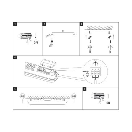 LED-tekninen loisteputkivalaisin LED/36W/230V 4200K 120 cm IP65
