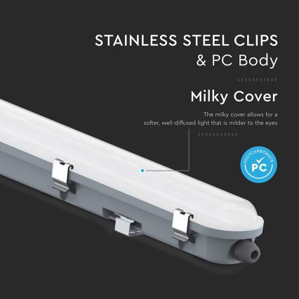 LED-tekninen loistelamppuvalaisin liike- ja hämärätunnistimella LED/36W/230V 6500K IP65 120 cm