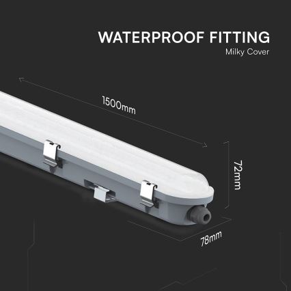 LED-tekniikalla varustettu loisteputkivalaisin liiketunnistimella ja hämäräanturilla LED/48W/230V IP65 6500K 150 cm