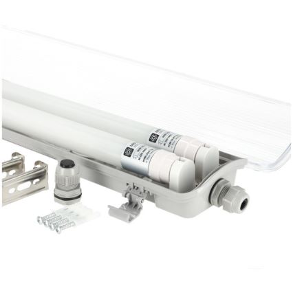 LED-tekninen loisteputkivalaisin T8, 2x G13, 18W, 230V, 6500K, IP65, 127 cm