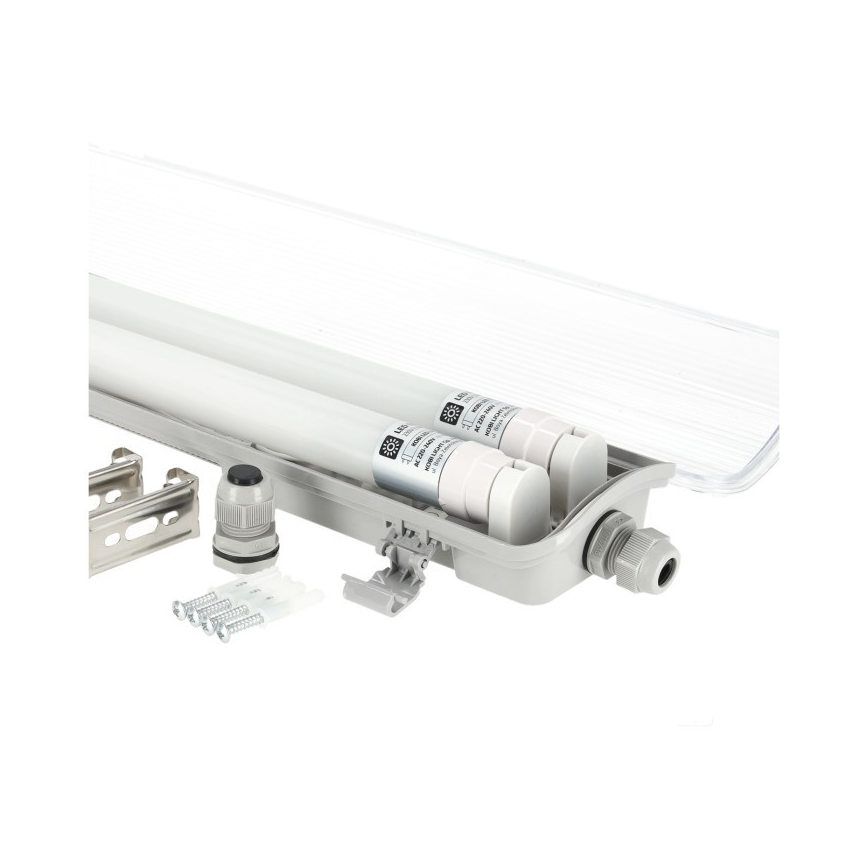 LED-tekninen loisteputkivalaisin T8, 2x G13, 18W, 230V, 6500K, IP65, 127 cm