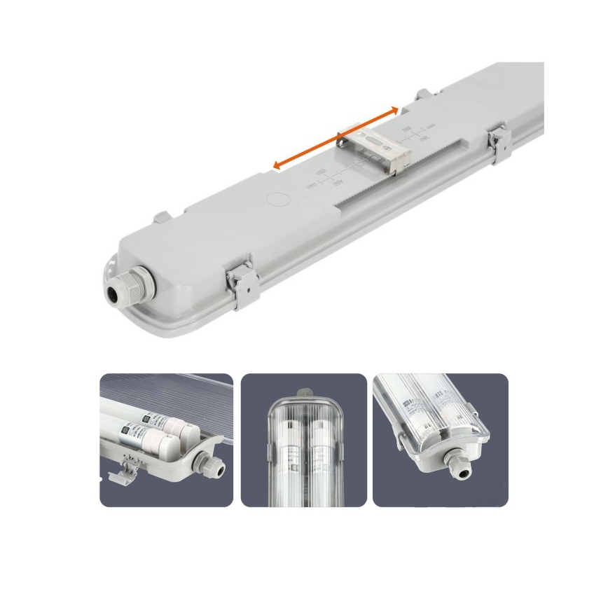 LED-tekninen T8-loisteputkivalaisin 2xG13/18W/230V 5000K IP65 127 cm