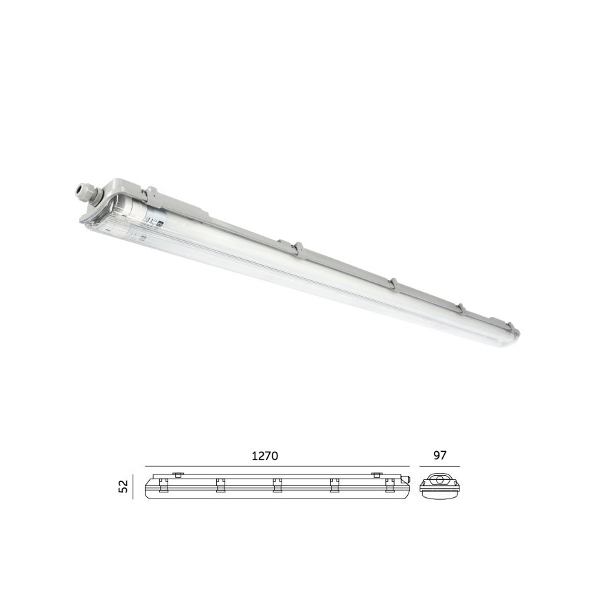 LED-tekninen T8-loisteputkivalaisin 2xG13/18W/230V 5000K IP65 127 cm