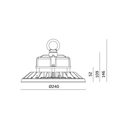 LED-teollisuuskattovalaisin RIO PRO HIGHBAY LED/100W/230V 4000K IP65