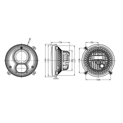 LED Traktorin etuvalo LED/60W/10-30V IP69 5700K pyöreä