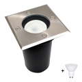 LED -ulko ajotien valo 1xGU10/6W/230V IP44 matta kromi