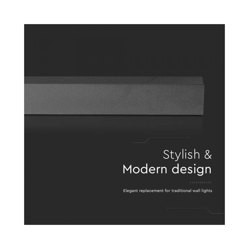 LED-ulko-seinävalaisin LED/23W/230V 3000K IP65 141 cm musta