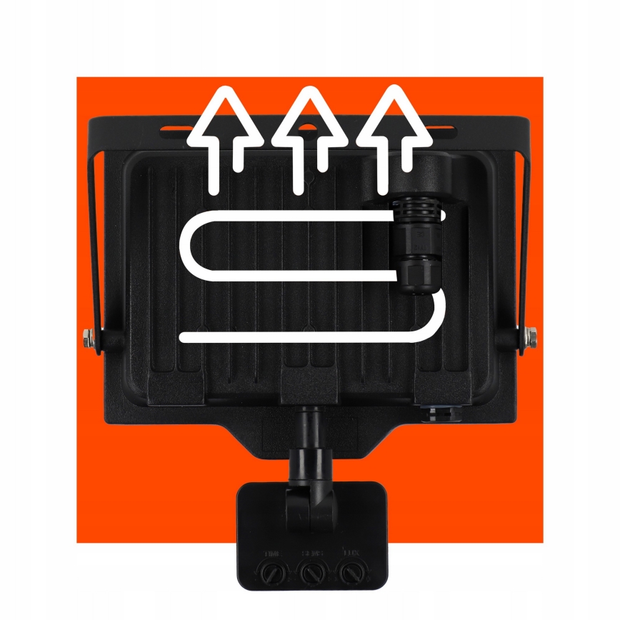 LED-ulkovalonheitin liike- ja hämäräsensorilla LED/50W/230V 4500K IP65 musta
