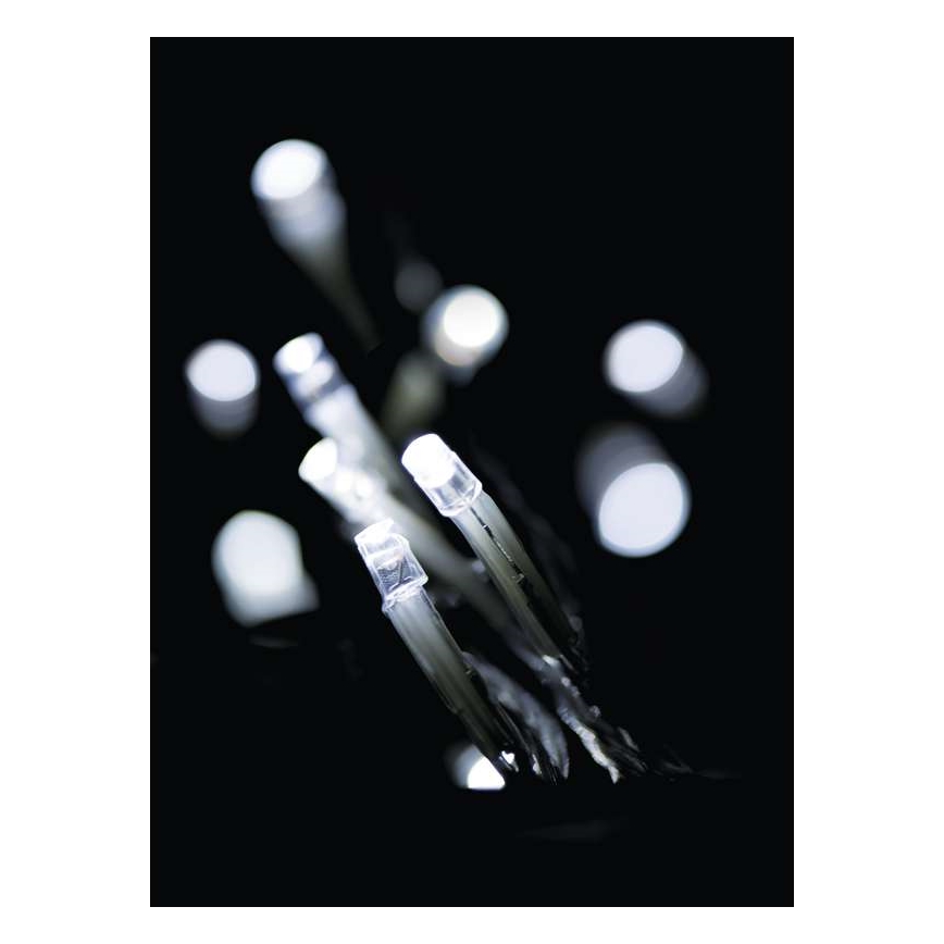 LED-ulkojouluketju CHAIN 180xLED/8 toimintoa 8m IP44 kylmä valkoinen