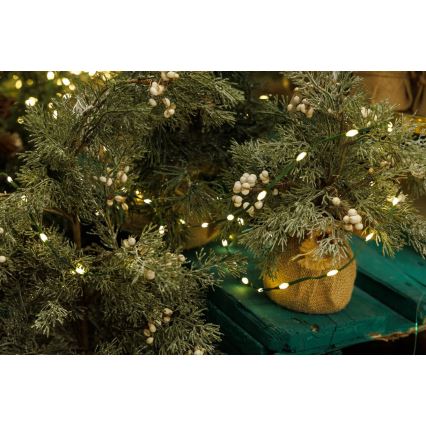 LED-ulkojouluketju LINE 700xLED/8 toiminnot 40 m IP44 lämpimänvalkoinen