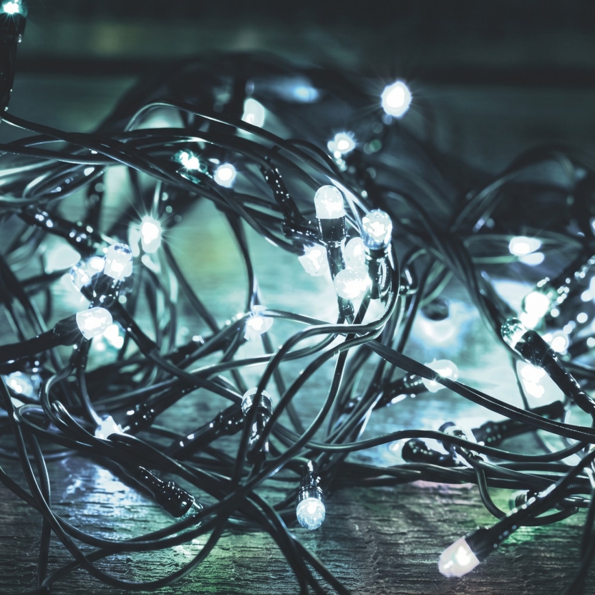LED ulkojouluvaloketju 1000xLED/230V 8 toimintoa 75 m IP44 kylmänvalkoinen