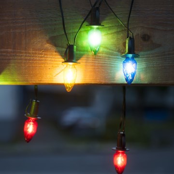 LED-ulkojouluvaloketju CONE FILAMENT 20xE10 19m monivärinen/lämmin valkoinen IP44, Valmistettu Tšekissä