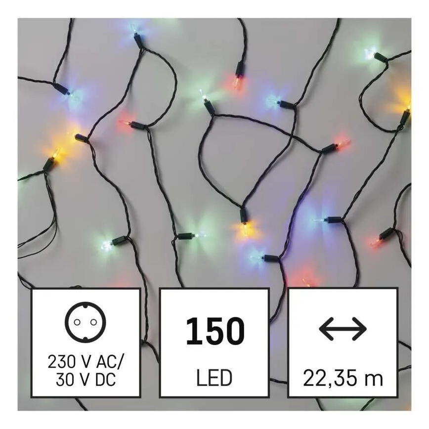 LED-ulkojouluvalosarja 150xLED/27,35m IP44 monivärinen