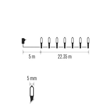 LED-ulkojouluvalosarja 150xLED/27,35m IP44 monivärinen
