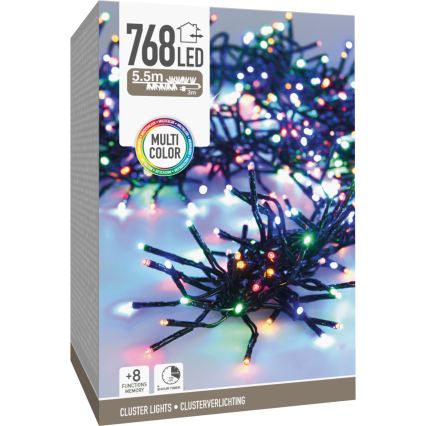 LED-ulkojouluvalosarja 768xLED/230V/8 toimintoa 8,5 m IP44 monivärinen
